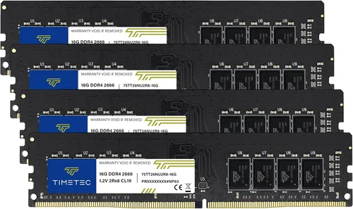 Vista 12 de Timetec 8GB DDR4 2666MHz (PC4-2666V) PC4-21300 UDIMM RAM de escritorio - 288-Pin 1.2V CL19 No ECC sin búfer DIMM Actualización del módulo de memoria