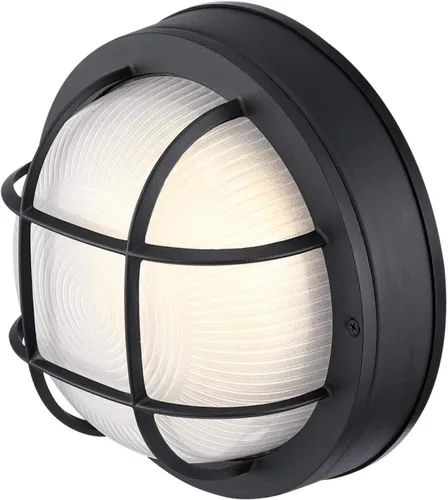 Vista 4 de Westinghouse 6114000 Lámpara de pared LED regulable tradicional de una sola luz, acabado negro texturizado, cristal blanco