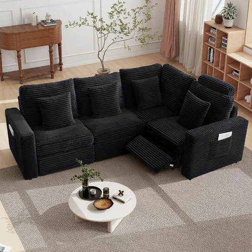 Vista 2 de RARZOE Sofá modular modular sin brazos, sofá modular, 2 sillas sin brazos, asientos de módulo medio para sala de estar, sofá modular seccional