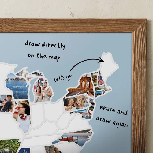 Vista 7 de 1DEA.me Mapa fotográfico de Estados Unidos - Mapa de viaje de 50 estados - 24 x 36 pulgadas - Incluye un creador de fotos seguro - Fácil de usar