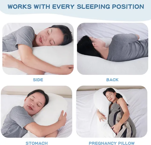 Vista 3 de SAHEYER Almohada corporal para dormir de lado, almohada corporal de 68 pulgadas de largo, almohada corporal de espuma viscoelástica con funda