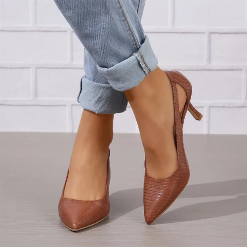 Vista 3 de Zapatos de tacón puntiagudos para mujer, tacón de gatito, cómodos zapatos de vestir para oficina, boda, fiesta, elegante, casual, talla 5-11 de EE.