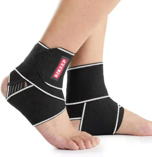 Vista 7 de Soporte para tobillo, soporte ajustable para tobillo, material de nailon transpirable, súper elástico y cómodo, talla única, protege contra