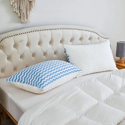 Vista 5 de Almohadas de tamaño estándar – Almohada firme ajustable para dormir de espalda, boca abajo y de lado – Almohada de enfriamiento de espuma