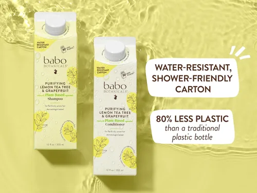 Vista 3 de Babo Botanicals Purifying Lemon Tea Tree & Grapefruit Shampoo + Bundle with Conditioner – For Flat, Oily Prone Hair – Add body & shine - Passion