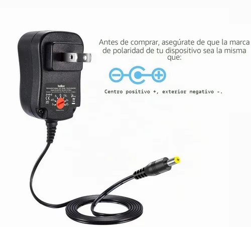 Vista 4 de Belker 12W 3V 4.5V 5V 6V 7.5V 9V 12V Adaptador Universal de Voltaje Ajustable AC/DC Fuente de Alimentación de Corriente para Electrónica Doméstica