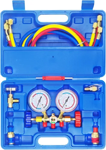 Vista 10 de JIFETOR 3 vías AC Manifold Gauge Set para el hogar auto de carga R404A