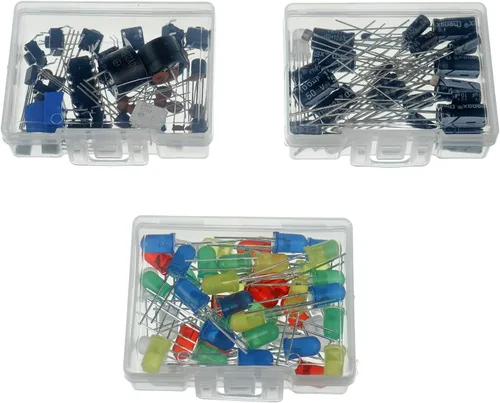 Vista 4 de BOJACK 37 Values - Kit de 480 piezas de componentes electrónicos con módulo de fuente de alimentación, cable de puente, potenciómetro de precisión