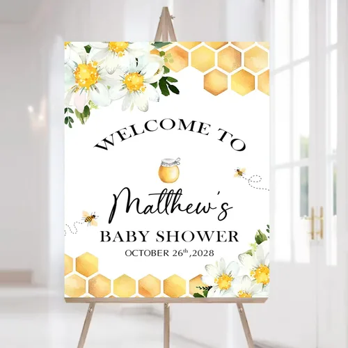 Vista 22 de Letrero de bienvenida personalizado para baby shower, cartel de bienvenida de safari para baby shower, letrero de baby shower de animales