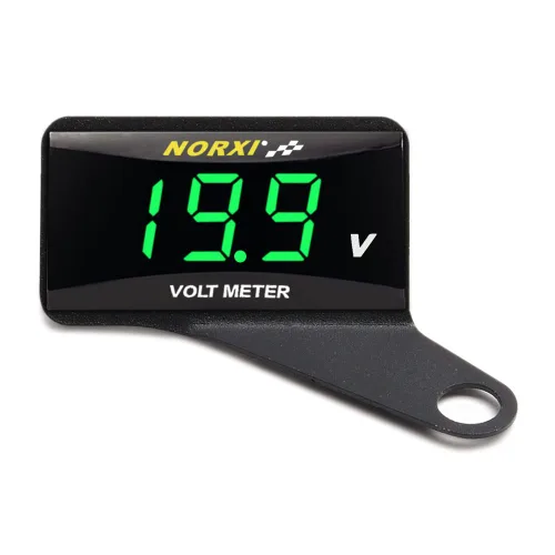Vista 12 de Voltímetro digital para motocicleta, medidor de voltaje CC de 12 V, medidor de voltaje impermeable para automóvil y motocicleta con función de Rojo