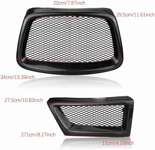 Vista 6 de Parrilla delantera de fibra de carbono para Subaru Impreza 9th WRX STI 2006-2007