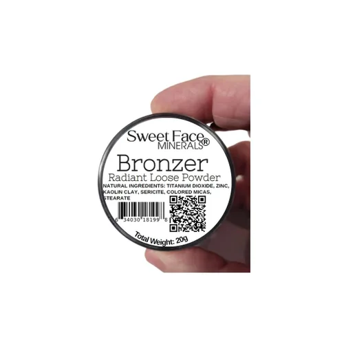 Vista 2 de MINERAL BRONZER Elige tu Tamaño Corrector de Bronceado de Maquillaje Base Mineral Polvo Suelto Sheer Piel Desnuda Sun Glow (tarro tamiz de 0.71 oz)