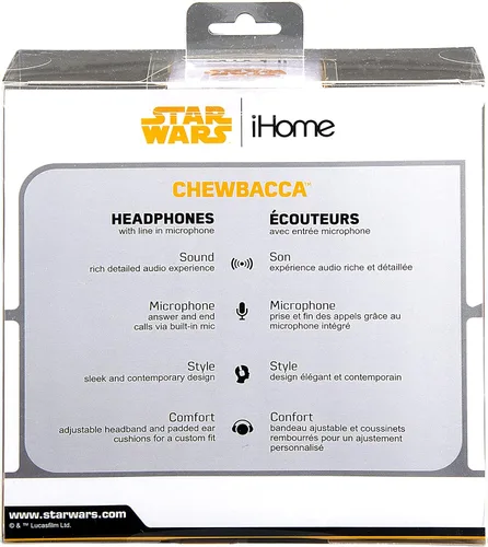 Vista 5 de eKids Star Wars Han Solo Movie Chewbacca - Auriculares sobre la oreja con micrófono integrado