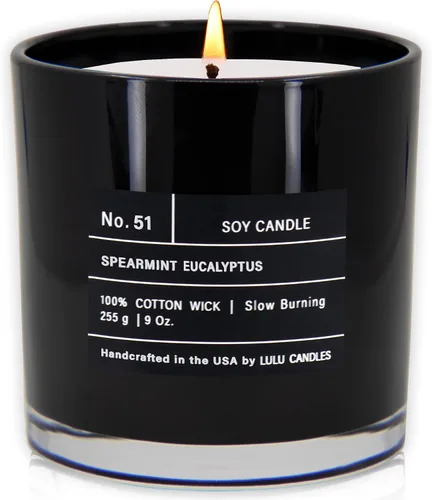 Vista 14 de Lulu Candles After Dark - Teca Caoba Vela Perfumada de Soja de Lujo en Frasco Vertida a Mano en los EE.UU. Altamente Perfumada y Duradera