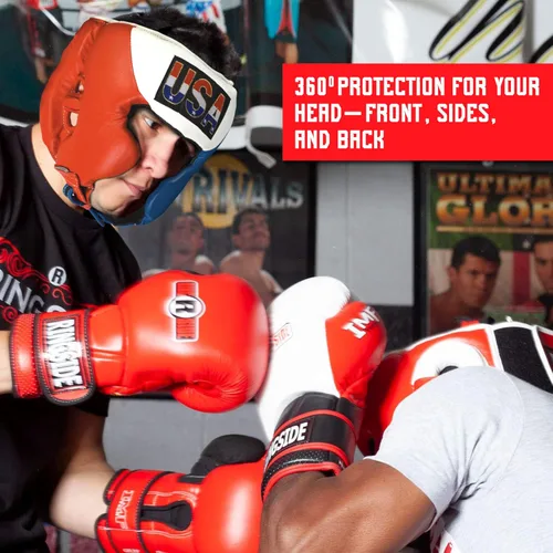 Vista 4 de Ringside, Muay Thai, MMA, casco con protección para enfrentamiento de boxeo con laterales