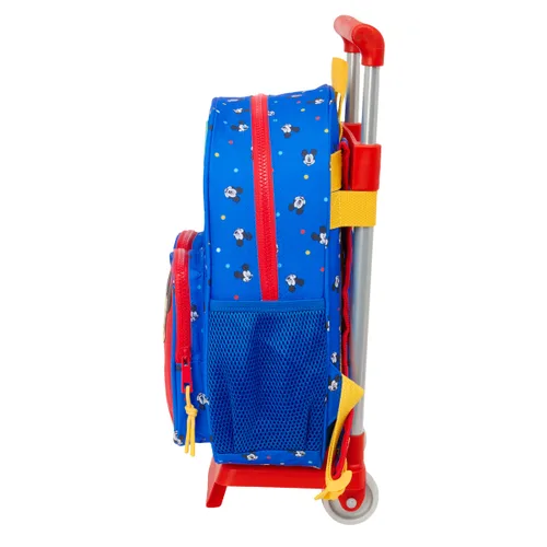 Vista 4 de Mochila Escolar con Ruedas Mickey Mouse Clubhouse Good day Azul 28 x 34 x 10 cm