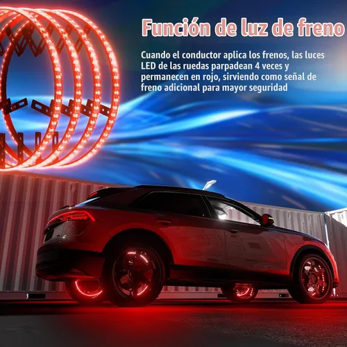 Vista 5 de Luces de rueda SUNPIE para camiones, luz de borde RGB secuencial universal de 15.5 pulgadas para automóvil - Luz de giro de ángulo amplio, luz