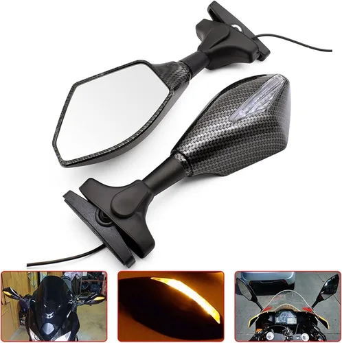Vista 2 de Espejo retrovisor LED para motocicleta, retrovisor, retrovisor, retrovisor, retrovisor, retrovisor, espejos retrovisores para Yamaha YZFR15 XT660
