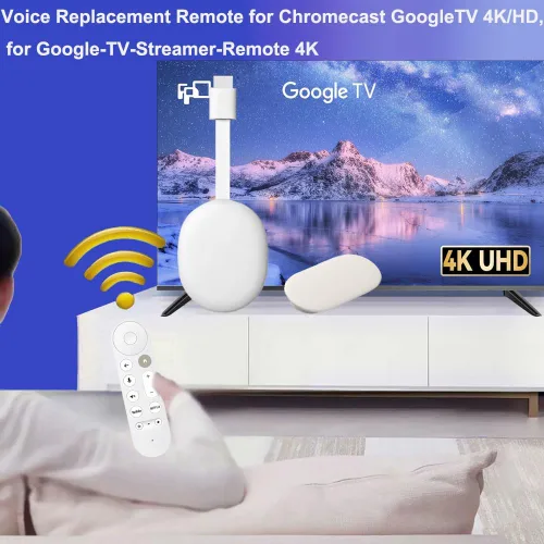 Vista 3 de Mando a distancia de repuesto para Chromecast Google TV 4K/HD TV, para Google TV Streamer 4K Box