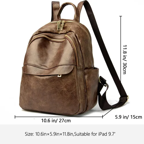 Vista 3 de ZOCILOR Mochila de moda para mujer, diseño multiusos, bolsos convertibles y bolsa de hombro, Camello