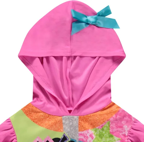 Vista 2 de Komar Kids XOMG POP - Pijama de una pieza de manga larga para niñas, con cremallera y forro polar, camisón de fantasía, disfraz para niña