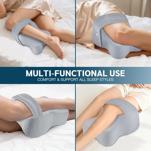Vista 7 de Almohada de rodilla para dormir de lado con alivio del dolor de cadera, almohada de pierna para dormir de lado con correa ajustable, alivio