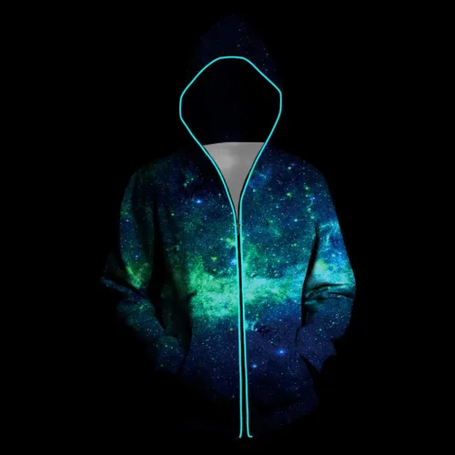 Vista 5 de Honeystore Sudadera con capucha unisex con estampado 3D con cremallera