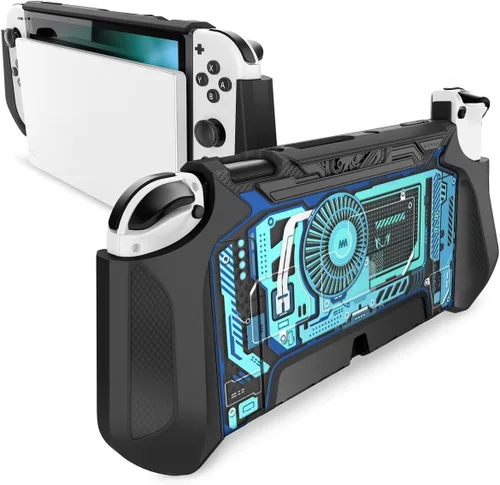 Vista 12 de Mumba Funda acoplable para Nintendo Switch OLED 2021, Blade Series TPU Grip Funda protectora Accesorios compatibles con controlador Joy-Con de 7