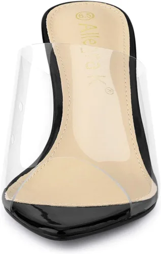 Vista 3 de Allegra K Sandalias de tacón grueso transparente para mujer