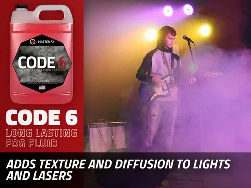 Vista 5 de Master FX Code 6 Fog Juice - Líquido a base de agua extremadamente duradero, de alto rendimiento, inodoro para máquinas de niebla de 400 a 1500 W