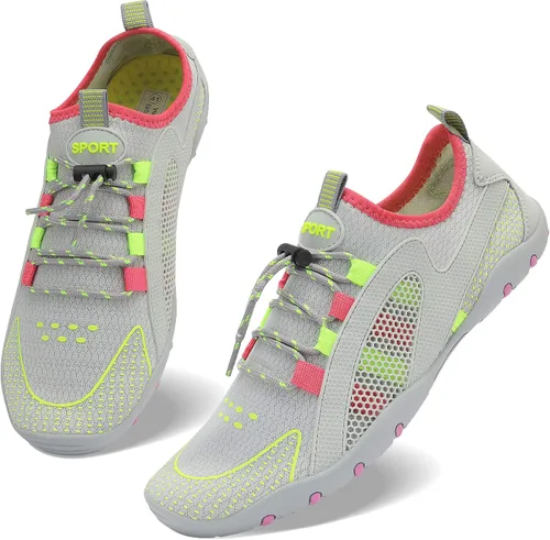 Vista 2 de MAYZERO Zapatos de agua para hombres y mujeres, zapatos de surf, playa, piscina, zapatos de punta ancha, senderismo, zapatos de agua, zapatillas