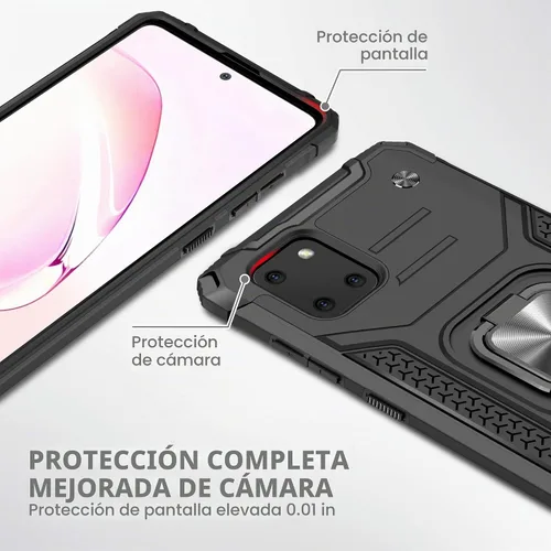 Vista 8 de Asuwish Funda para teléfono Samsung Galaxy Note 10 Lite con protector de pantalla de vidrio templado y soporte de anillo delgado híbrido protector