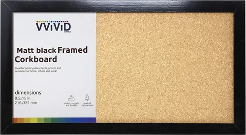 Vista 3 de VViViD Tablero de corcho de anuncios enmarcado de aluminio (8.5 x 15 pulgadas)