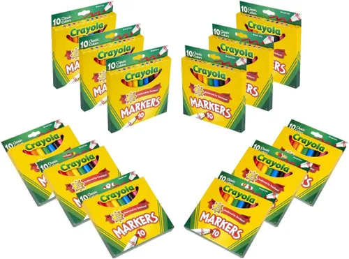 Vista 10 de Crayola 10 unidades. Marcadores trazo ancho originales, clásicos, 1, Variados