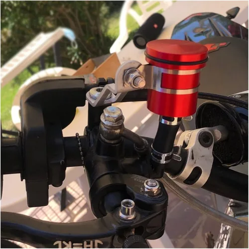 Vista 6 de DOLOX Vaso de aceite para Yamaha XTZ125 2003-2016 2004 2005 2006 2007 2008 2009 10 10 Depósito de líquido de freno trasero Depósito de embrague Tapa