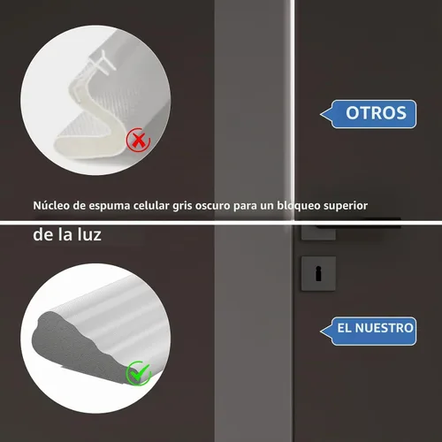 Vista 2 de 2 piezas de 196 pulgadas cada una de tira de sellado de puerta de cuña para marco de puerta, cinta aislante autoadhesiva para ventana para invierno