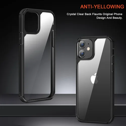 Vista 2 de TENDLIN Compatible con iPhone 11, funda protectora de parachoques suave y transparente (negro)