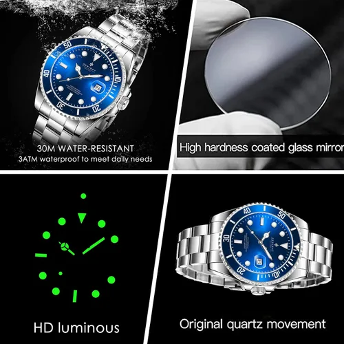 Vista 4 de BENYAR AKNIGHT Watches for Men, Waterproof Male Watch Luminous Chronograph Analog Quartz Movement Mens Watches, Stylish Men's Wrist Watch with