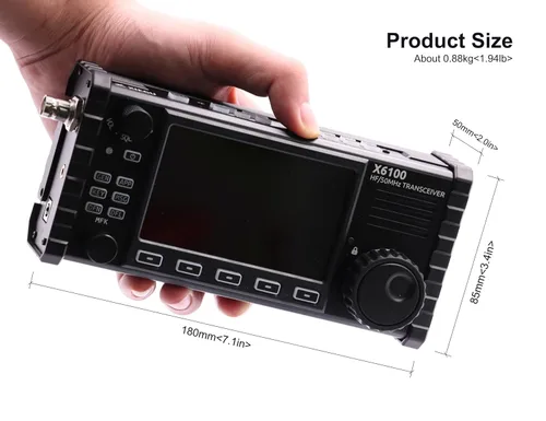 Vista 7 de Xiegu X6100 Transceptor HF SDR HF/50MHz Modo Completo Batería Integrada y Sintonizador de Antena Automático