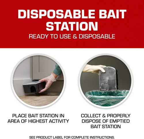 Vista 5 de Tomcat Rat & Mouse Killer - Estación desechable resistente para niños y perros, 1 estación de cebo prellenada lista para usar