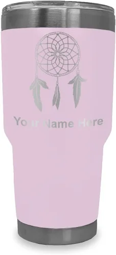Vista 17 de LaserGram Vaso aislado al vacío de 20 onzas, atrapasueños, grabado personalizado incluido (negro) Engraved Gift, Vacuum Insulated Stainless Steel