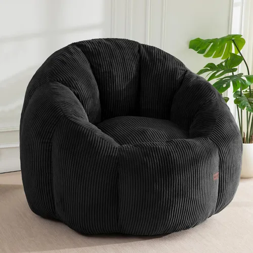 Vista 15 de MAXYOYO - Puf con otomana, silla gigante de calabaza para adultos Beige