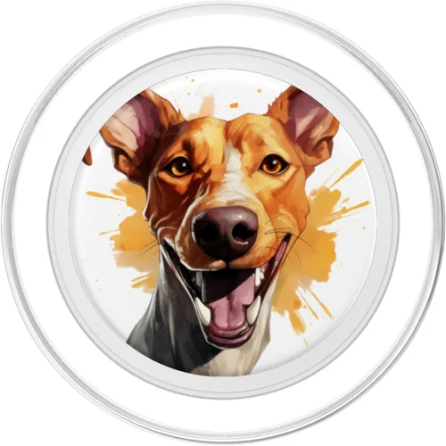 Vista 2 de Podenco Canario Portrait Arte de retrato en color PopSockets MagSafe PopGrip para iPhone