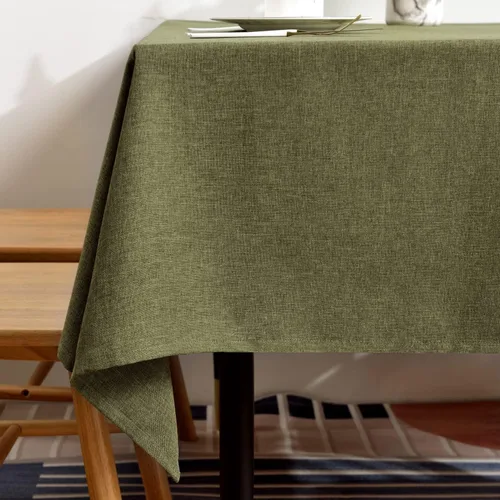 Vista 26 de BALCONY & FALCON Mantel Rectangular de Lino Sintético Impermeable Lavable Limpiable Cubierta de Mesa para Decoración de Mesa de Cocina Comedor