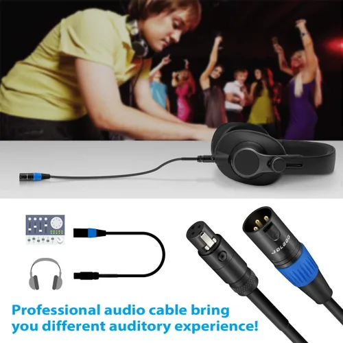 Vista 3 de JOLGOO Cable adaptador XLR macho a Mini XLR hembra, 3 pines a 3 pines Mini, 1 pie