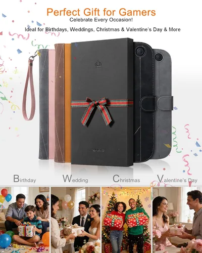 Vista 9 de XGUO Nintendo Switch 2 Case, Switch 2 Carrying Case, wAirTag Holder, Holds 12 Game Card Slots, Protective Hard Shell Portable Travel Carry Pouch