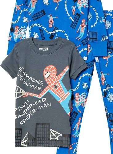 Vista 2 de Amazon Essentials Disney Marvel Star Wars - Conjunto de pijama para bebés, niños pequeños y niños (cebra previamente manchada), paquetes Marvel