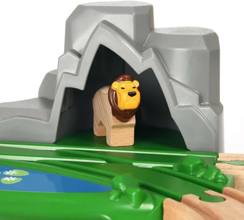 Vista 7 de BRIO World 33960 Safari Adventure Set - Juego de tren de juguete de madera con certificación FSC de 26 piezas para niños a partir de 3 años Juego