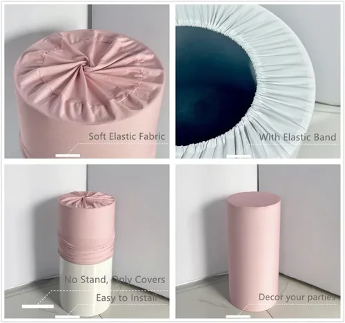Vista 3 de Fundas cilíndricas con purpurina azul marino para fiestas, cubierta de pedestal, sirena subacuática, regalos de fiesta de cumpleaños, baby shower