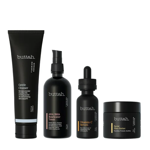 Vista 7 de Kit Buttah Skin Supreme para piel rica en melanina Crema revitalizante CocoShea 2 oz Suero de Vitamina C 1 oz Limpiador 3.4 oz Tónico